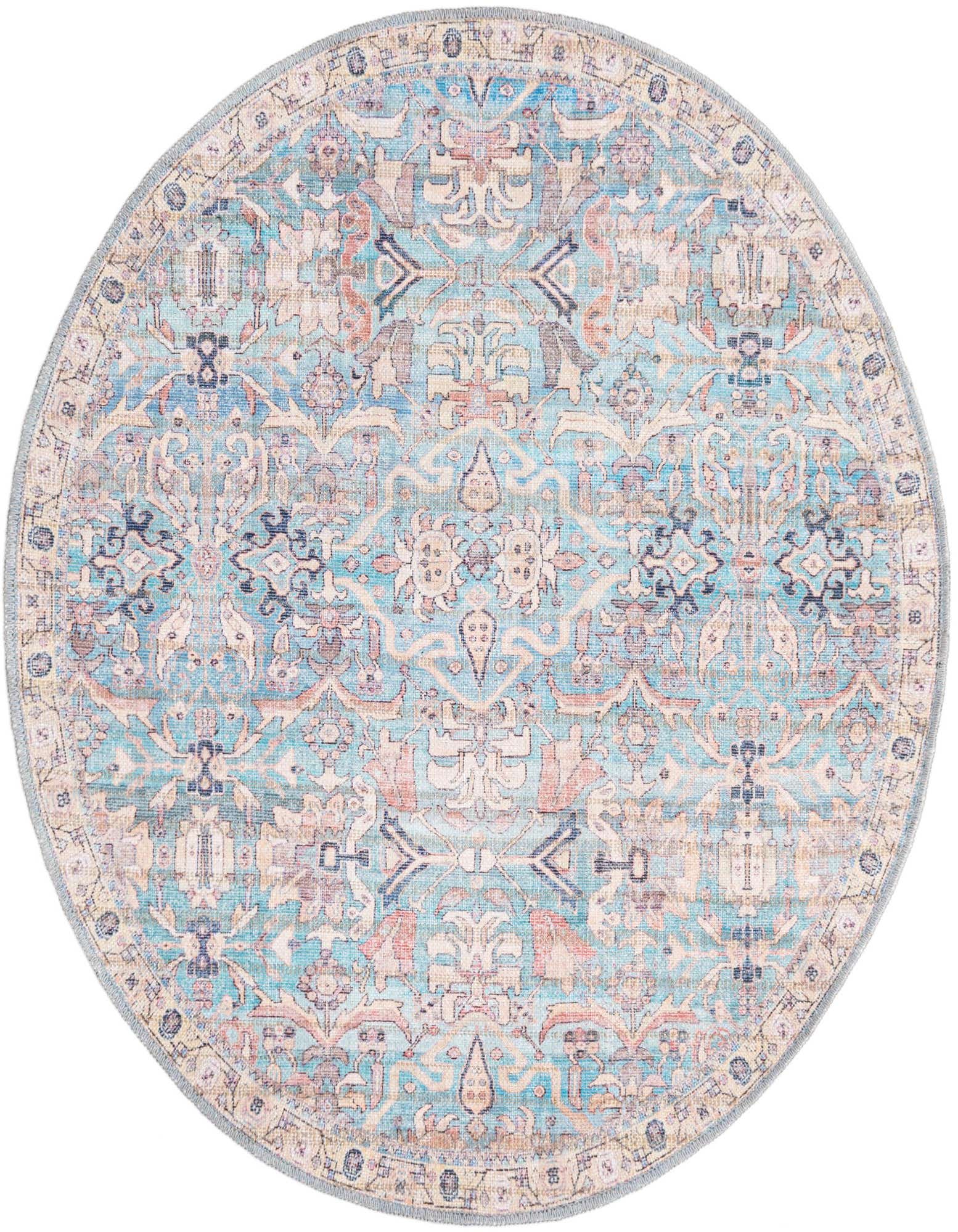 4' x 4' Washable Nostalgia Round Rug