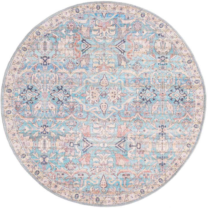 4' x 4' Washable Nostalgia Round Rug