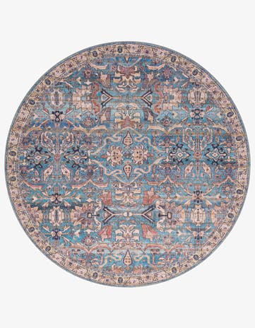 Blue Nostalgia Round Rug
