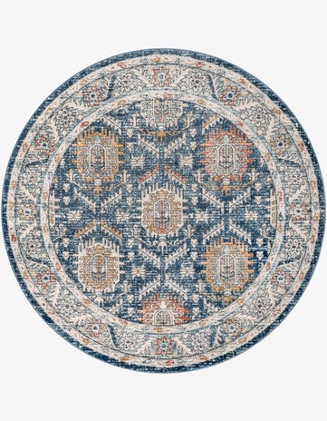Blue Nyla Round Rug