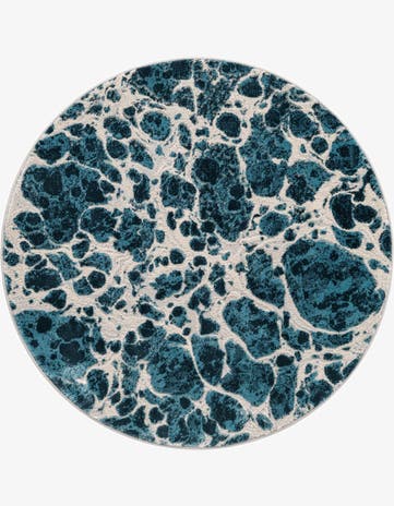 Blue Oasis Round Rug