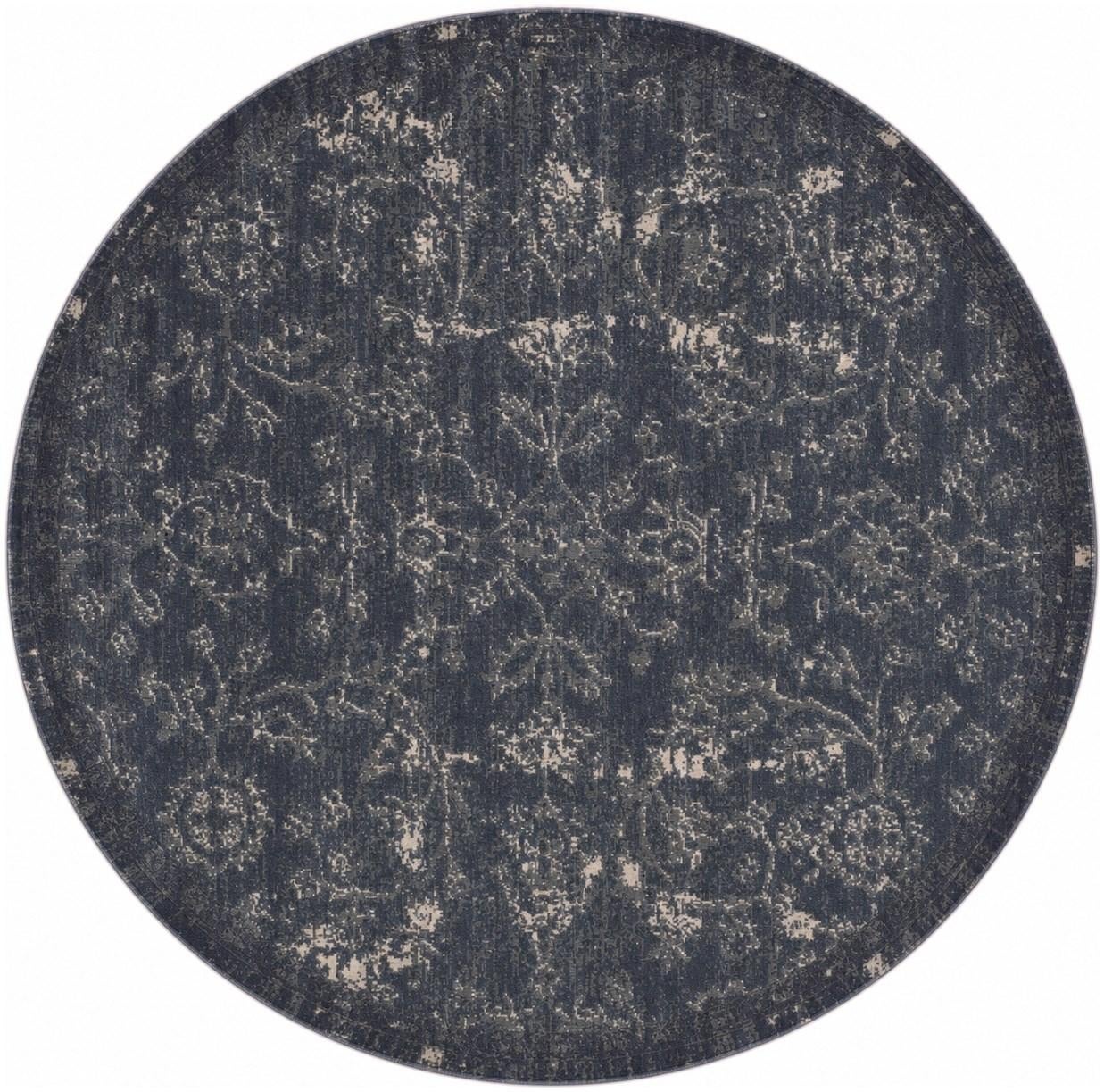 Blue Oregon Round Rug