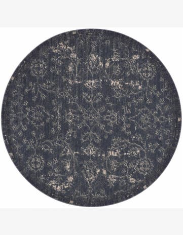 Blue Oregon Round Rug