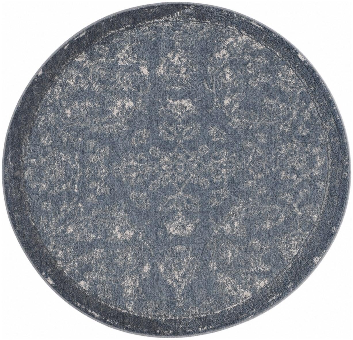 Blue Oregon Round Rug