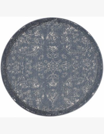 Blue Oregon Round Rug