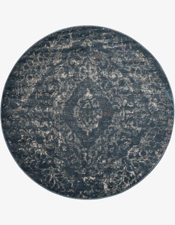 Blue Oregon Round Rug