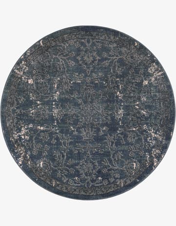 Blue Oregon Round Rug