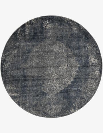 Blue Oregon Round Rug