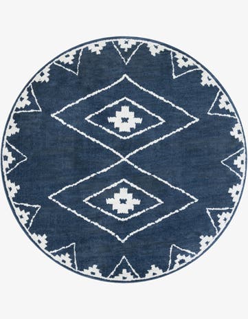 Blue Oslo Round Rug