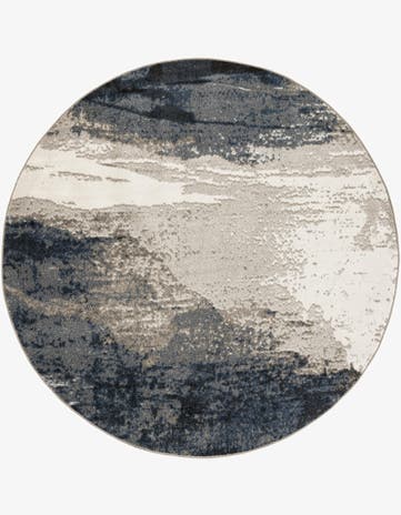 Blue Oslo Round Rug