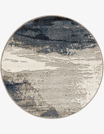 Blue Oslo Round Rug