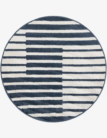 Blue Oslo Round Rug