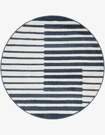 Blue Oslo Round Rug