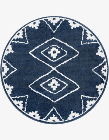 Blue Oslo Round Rug