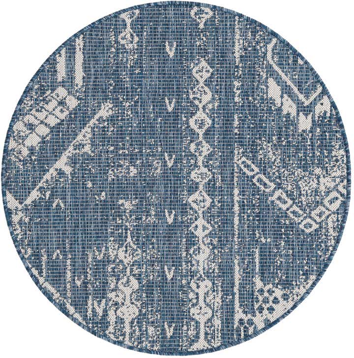 3' x 3' Easy-Clean Bohemian Indoor / Outdoor Round Rug