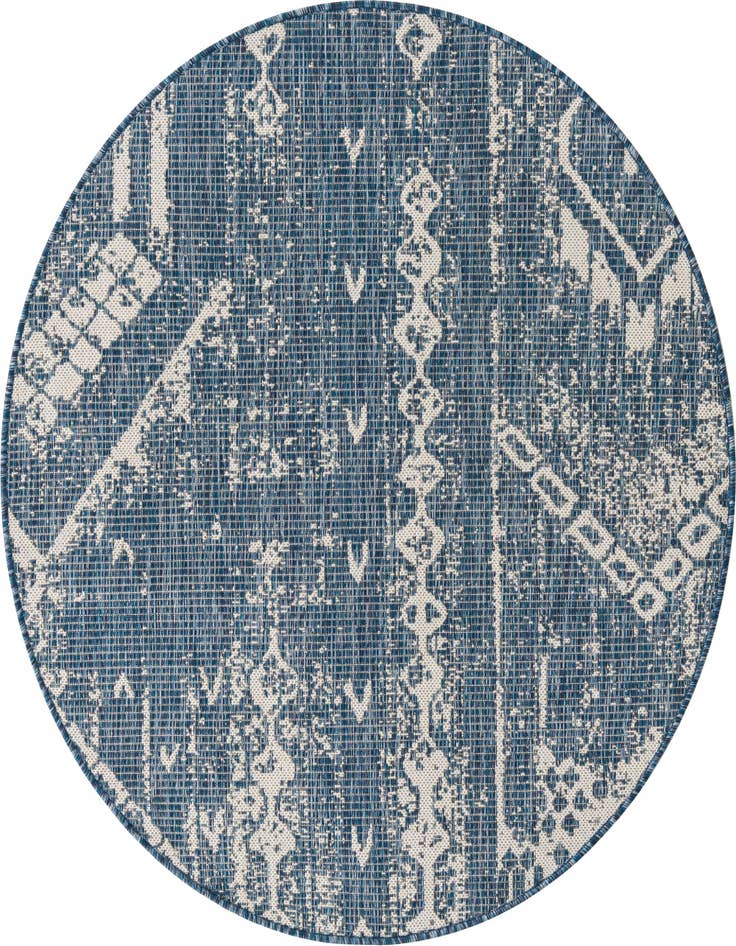 Detail image of 4' x 4' Easy-Clean Bohemian Indoor / Outdoor Round Rug