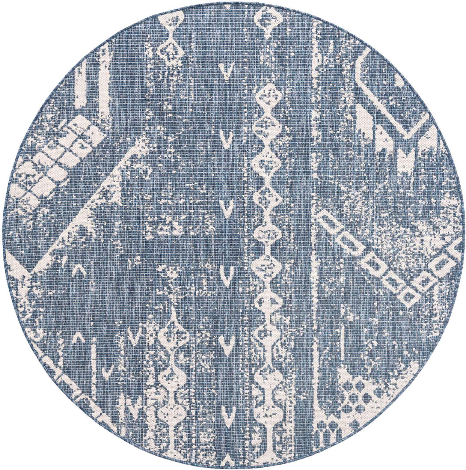 6' x 6' Easy-Clean Bohemian Indoor / Outdoor Round Rug