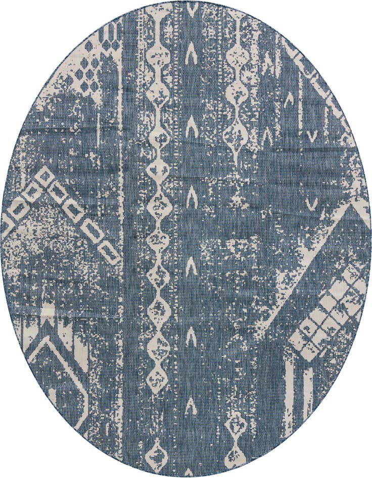 Detail image of 10' 8 x 10' 8 Easy-Clean Bohemian Indoor / Outdoor Round Rug