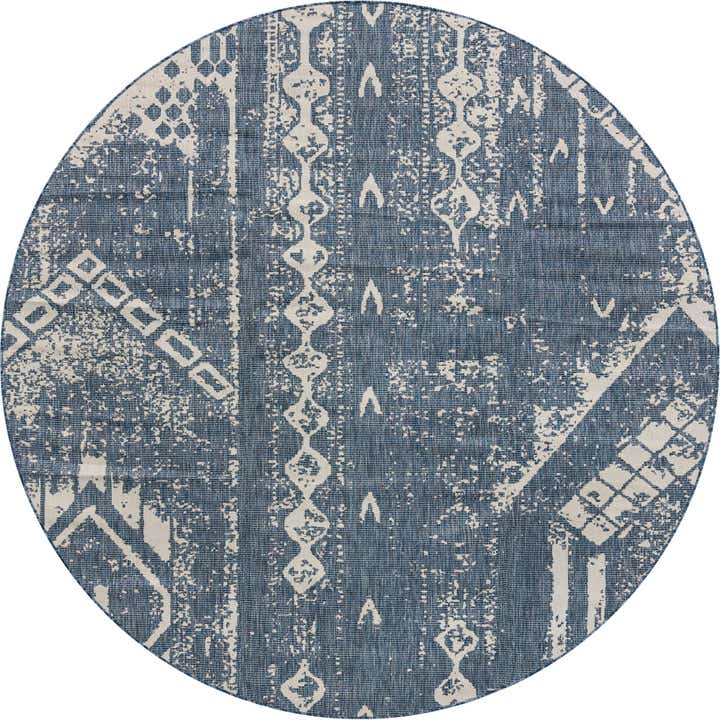10' 8 x 10' 8 Easy-Clean Bohemian Indoor / Outdoor Round Rug