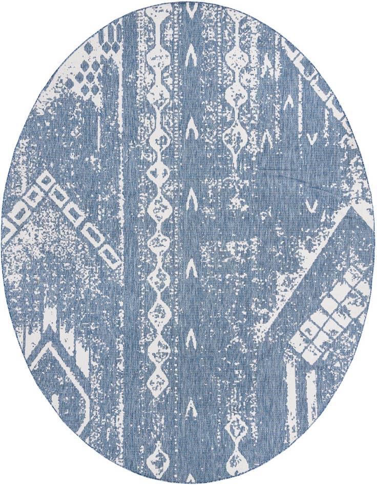 Detail image of 13' x 13' Easy-Clean Bohemian Indoor / Outdoor Round Rug