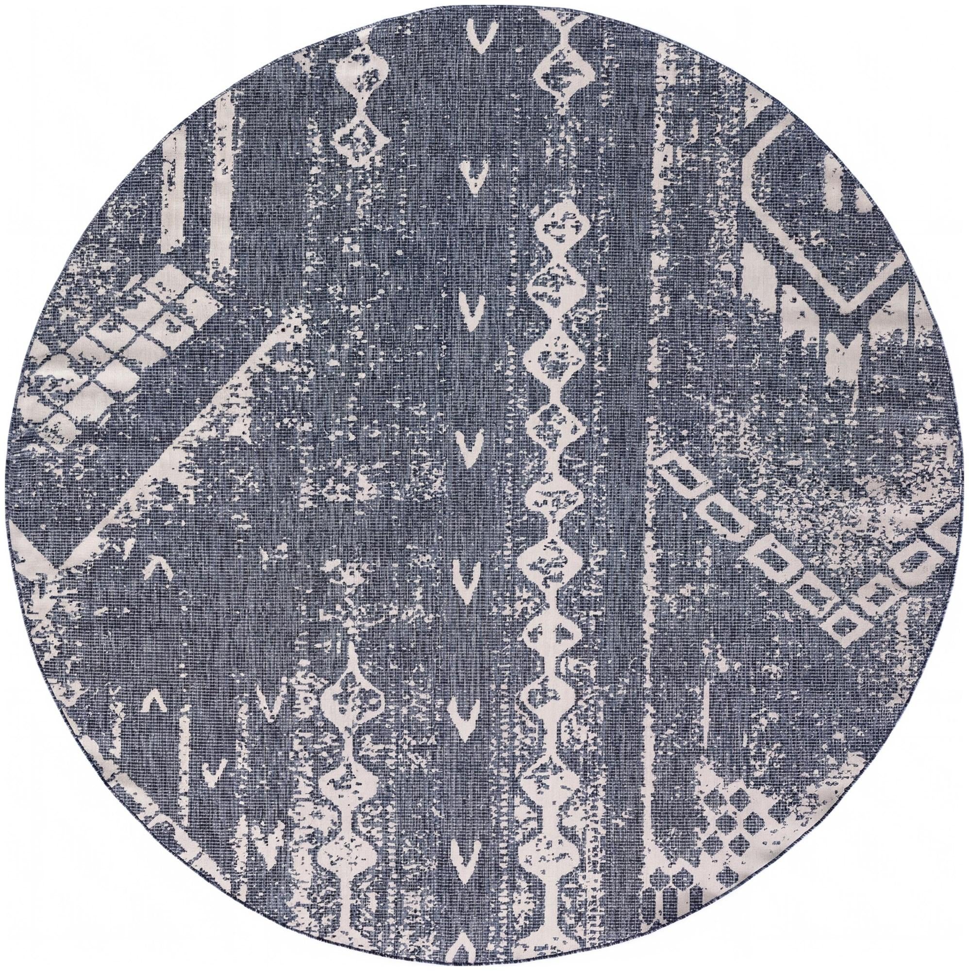 10' x 10' Easy-Clean Bohemian Indoor / Outdoor Round Rug