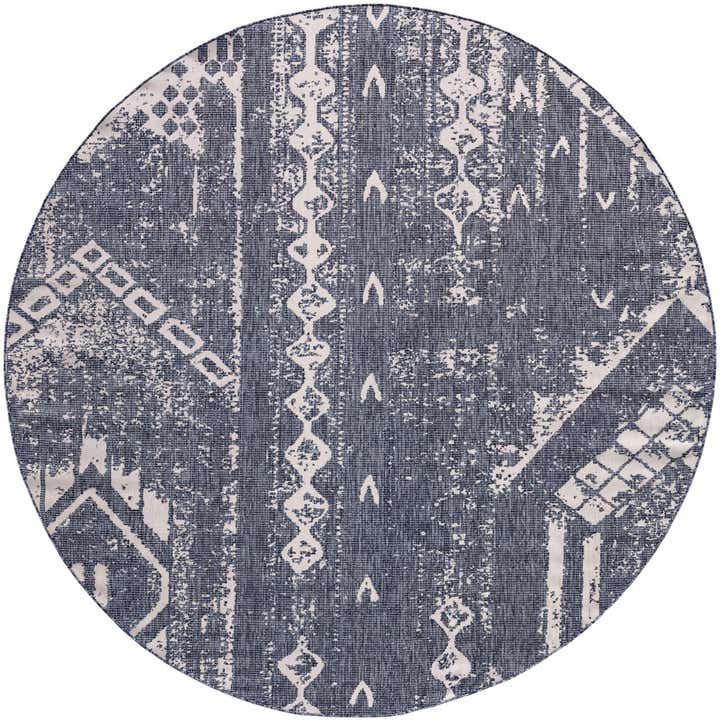 10' x 10' Easy-Clean Bohemian Indoor / Outdoor Round Rug