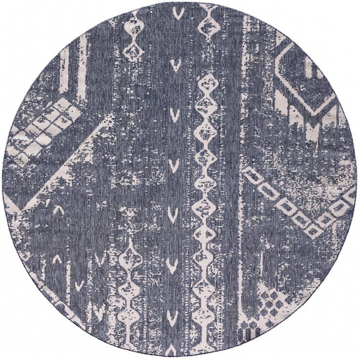 Detail image of 10' x 10' Easy-Clean Bohemian Indoor / Outdoor Round Rug