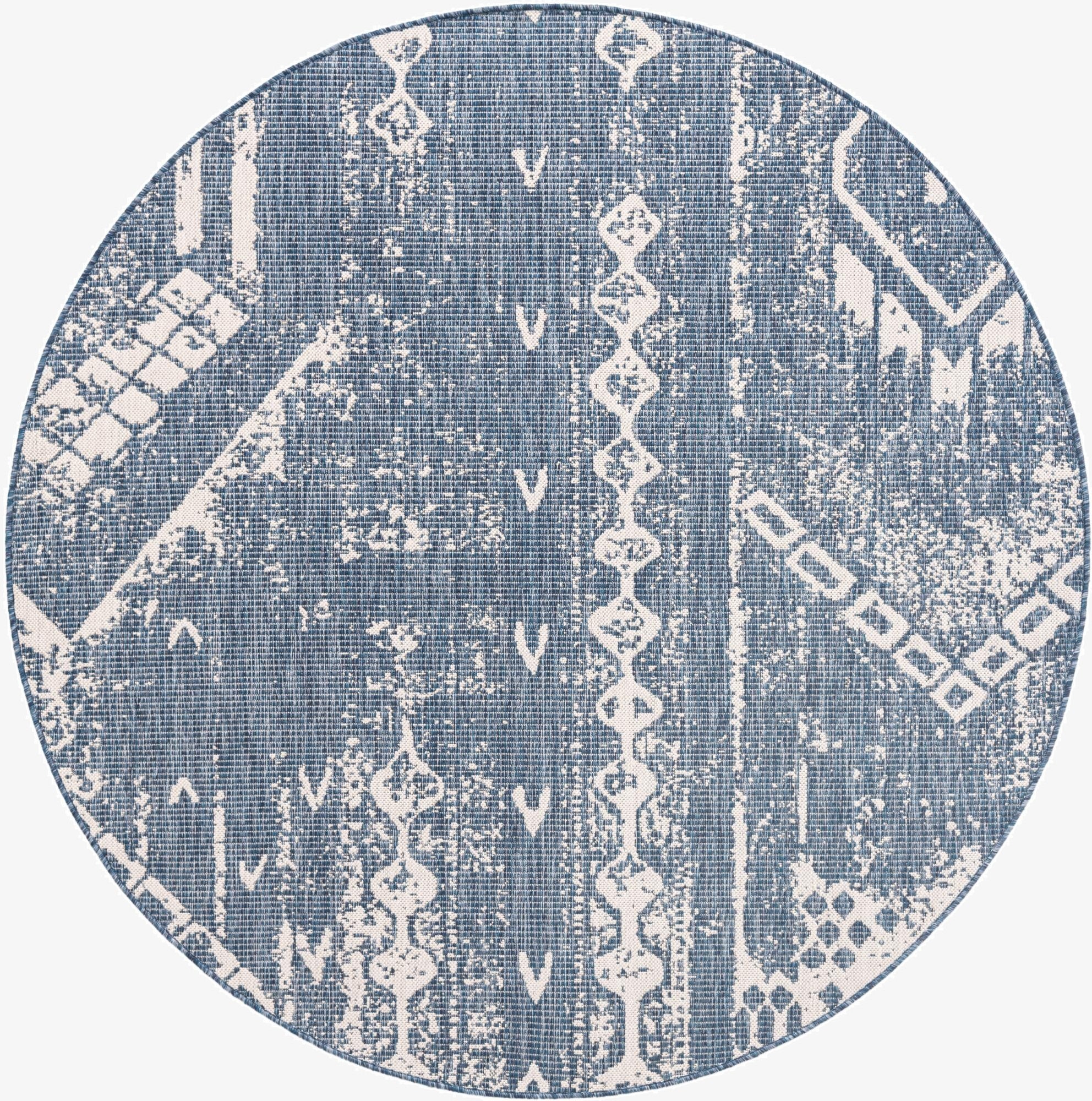 6' x 6'  Washable Bohemian Indoor / Outdoor Round Rug