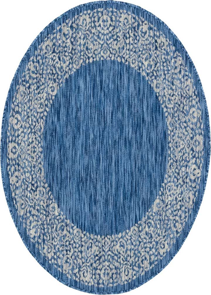 4' x 4' Easy-Clean Border Indoor / Outdoor Round Rug