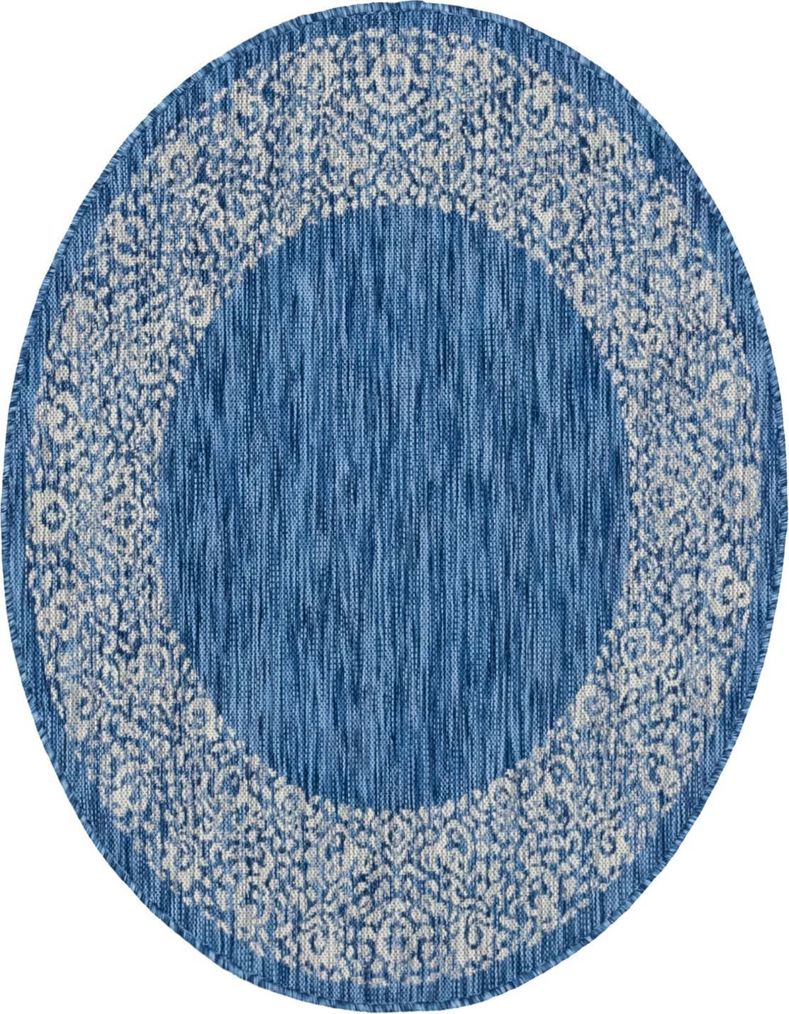 4' x 4' Easy-Clean Border Indoor / Outdoor Round Rug
