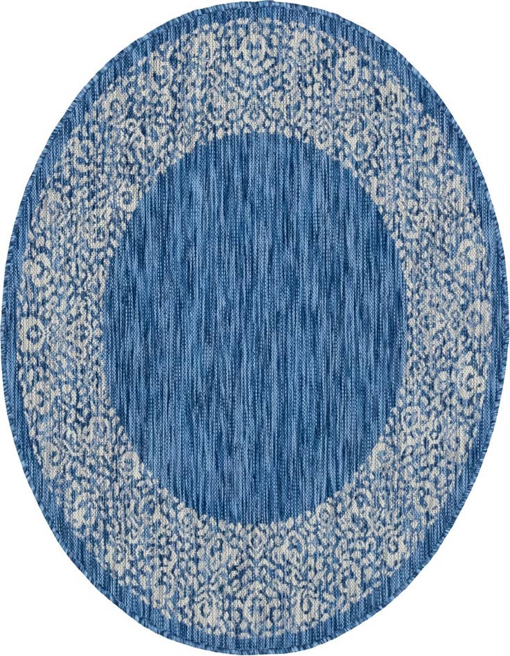 Detail image of 4' x 4' Easy-Clean Border Indoor / Outdoor Round Rug