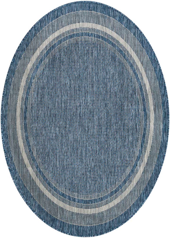 5' 3 x 5' 3 Easy-Clean Border Indoor / Outdoor Round Rug