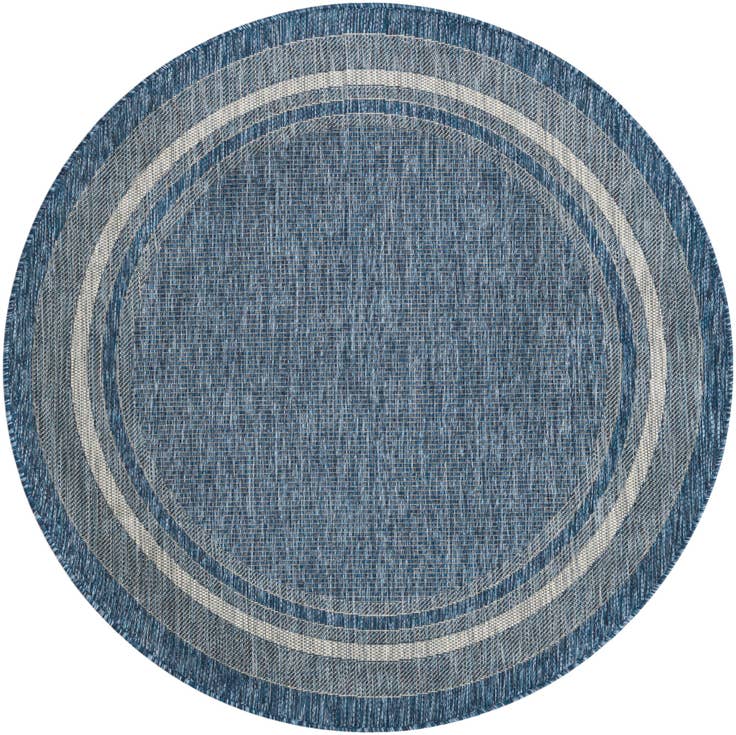 Detail image of 5' 3 x 5' 3 Easy-Clean Border Indoor / Outdoor Round Rug