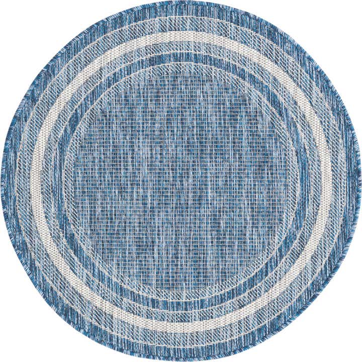 3' x 3' Easy-Clean Border Indoor / Outdoor Round Rug