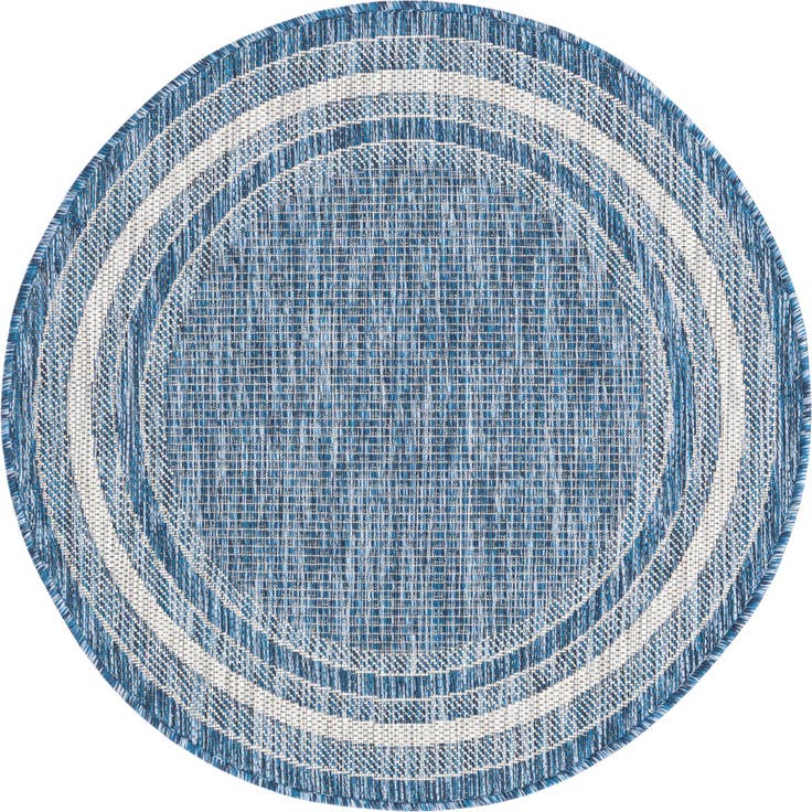 Detail image of 3' x 3' Easy-Clean Border Indoor / Outdoor Round Rug