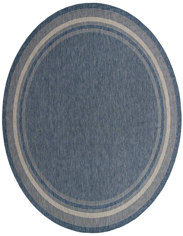 Detail image of 13' x 13' Easy-Clean Border Indoor / Outdoor Round Rug