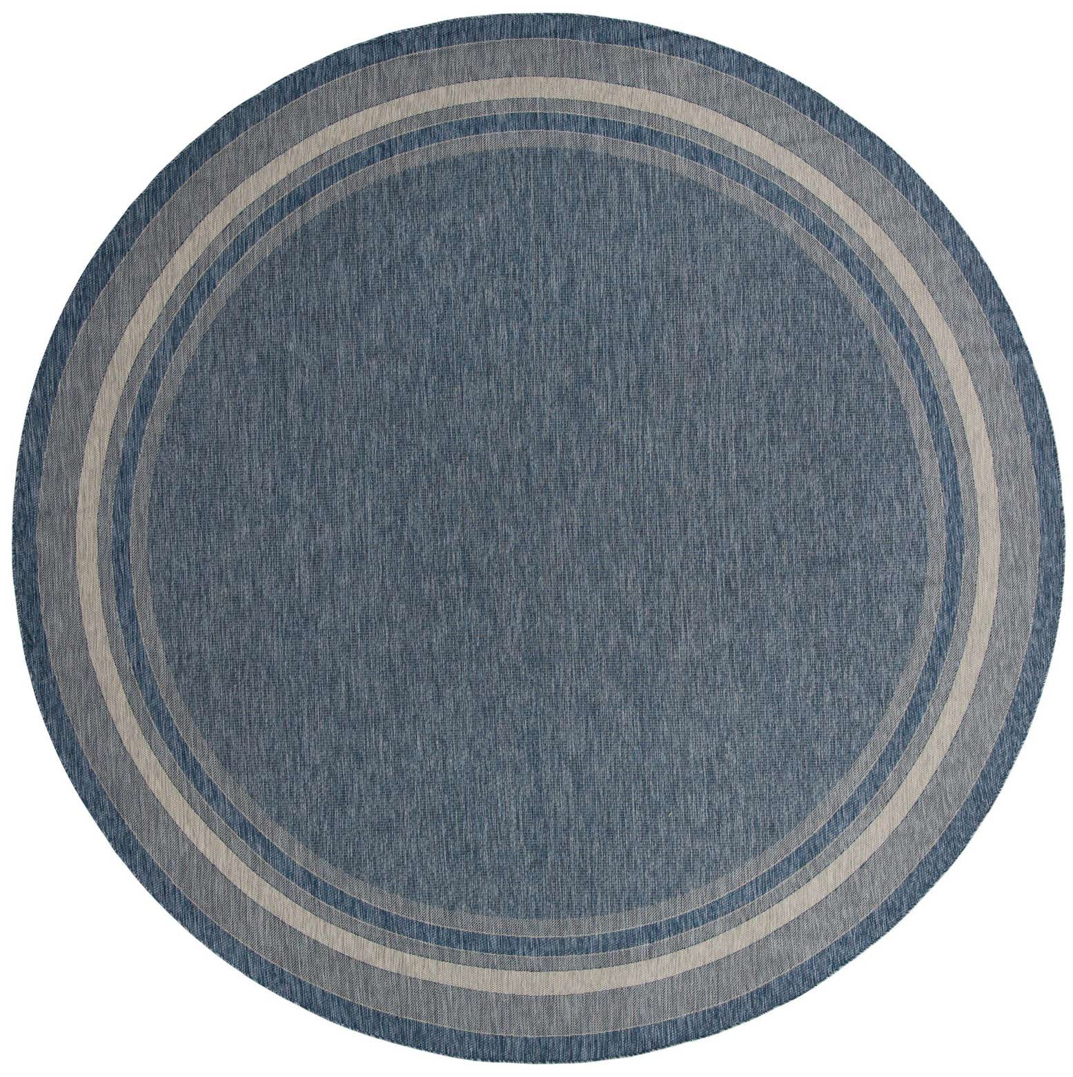 13' x 13' Easy-Clean Border Indoor / Outdoor Round Rug