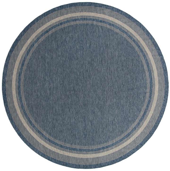 13' x 13' Easy-Clean Border Indoor / Outdoor Round Rug