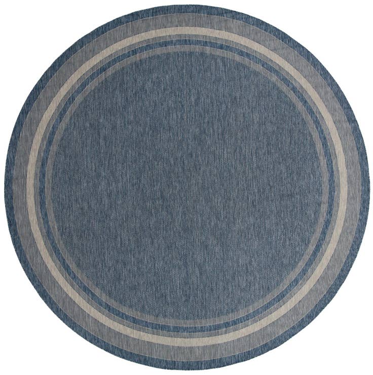 Detail image of 13' x 13' Easy-Clean Border Indoor / Outdoor Round Rug