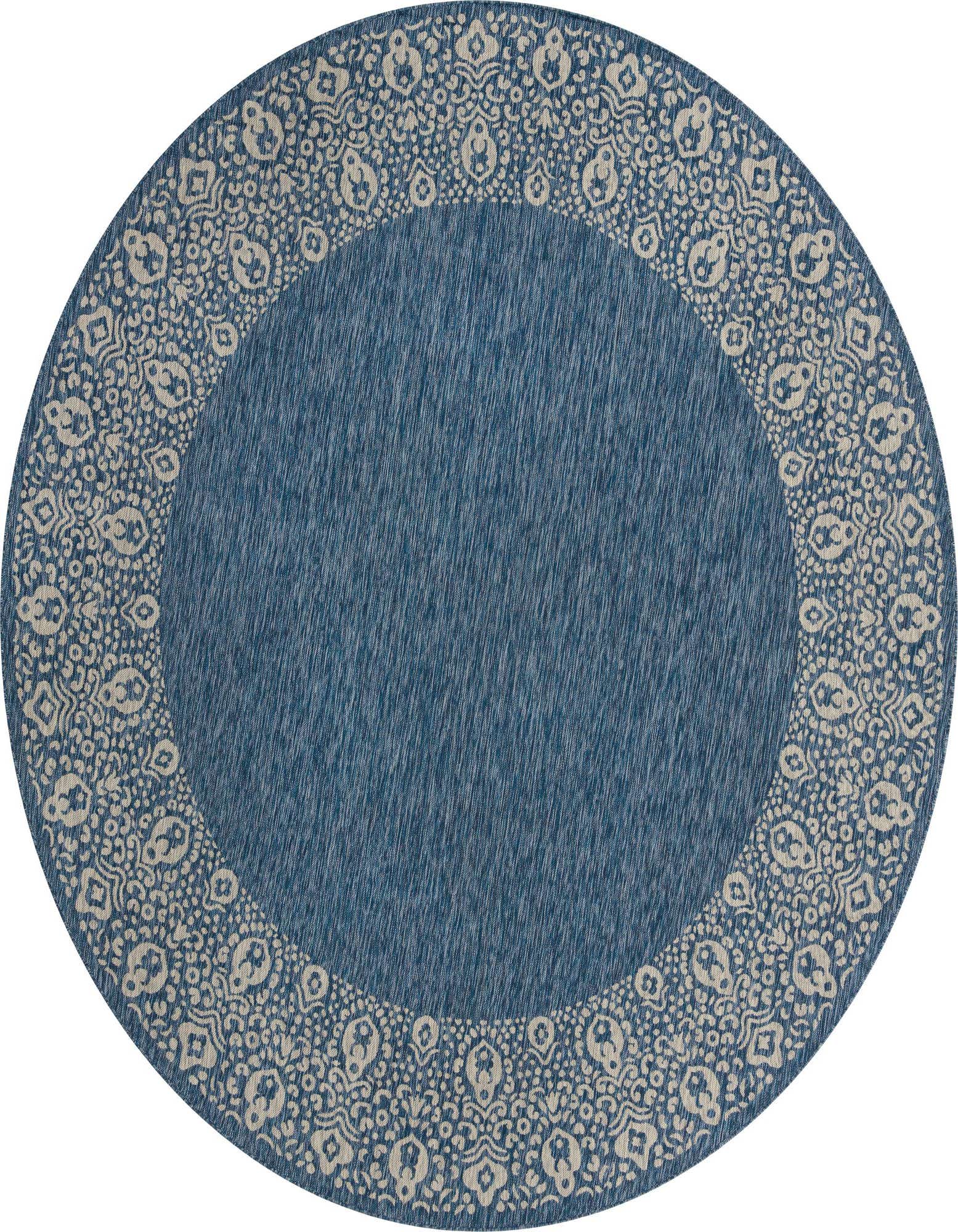 10' 8 x 10' 8 Easy-Clean Border Indoor / Outdoor Round Rug