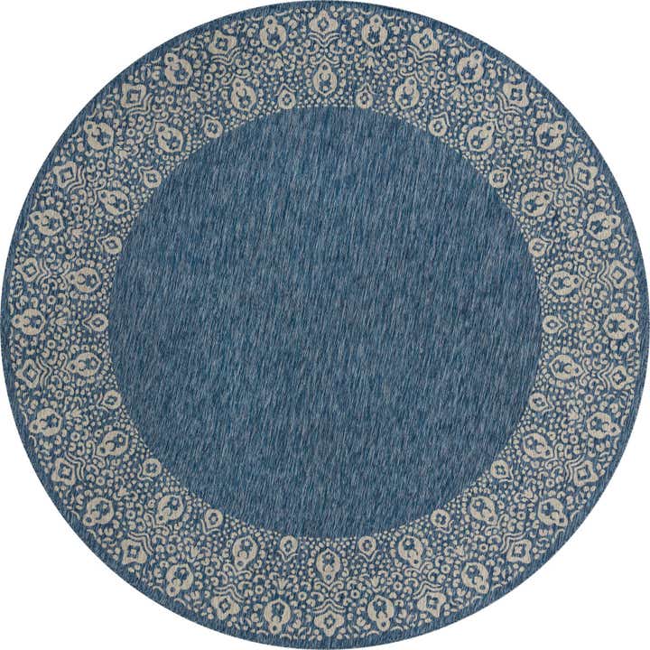 10' 8 x 10' 8 Easy-Clean Border Indoor / Outdoor Round Rug