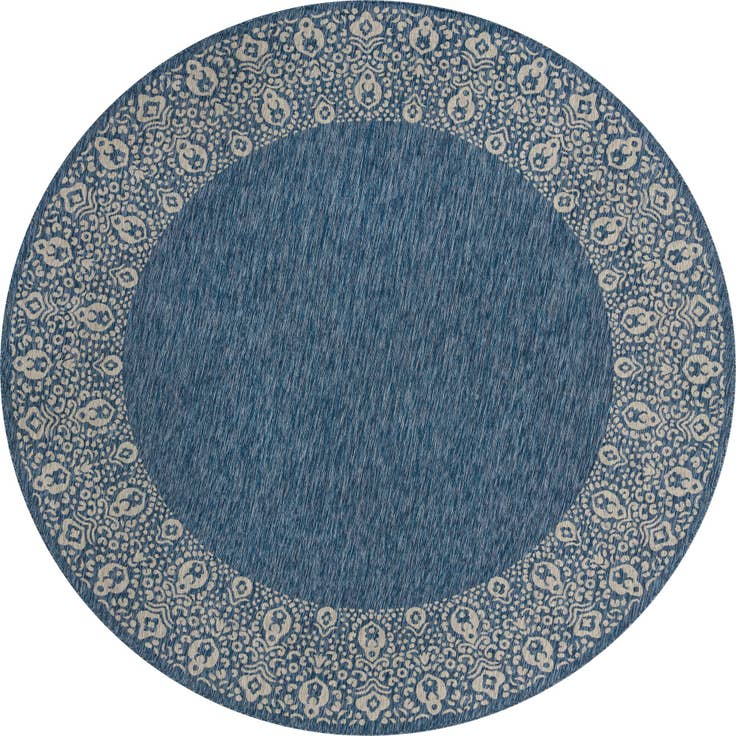 Detail image of 10' 8 x 10' 8 Easy-Clean Border Indoor / Outdoor Round Rug