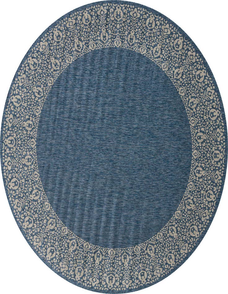 Detail image of 13' x 13' Easy-Clean Border Indoor / Outdoor Round Rug