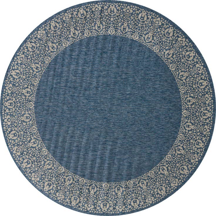 Detail image of 13' x 13' Easy-Clean Border Indoor / Outdoor Round Rug