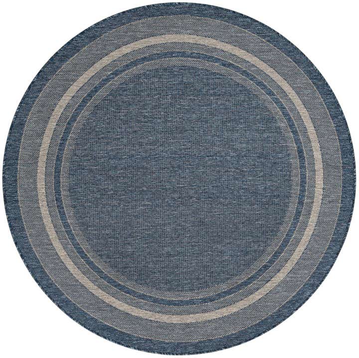 6' x 6' Easy-Clean Border Indoor / Outdoor Round Rug