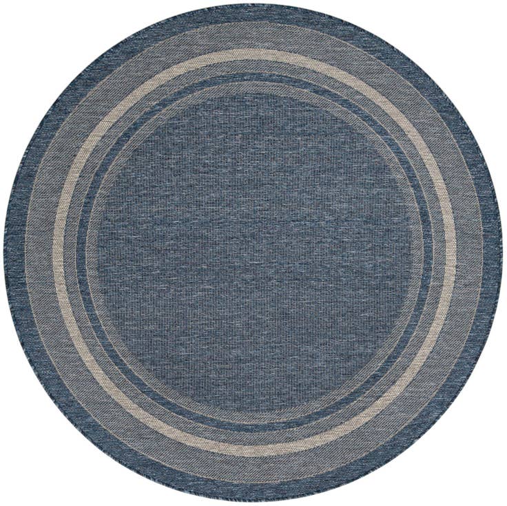 Detail image of 6' x 6' Easy-Clean Border Indoor / Outdoor Round Rug