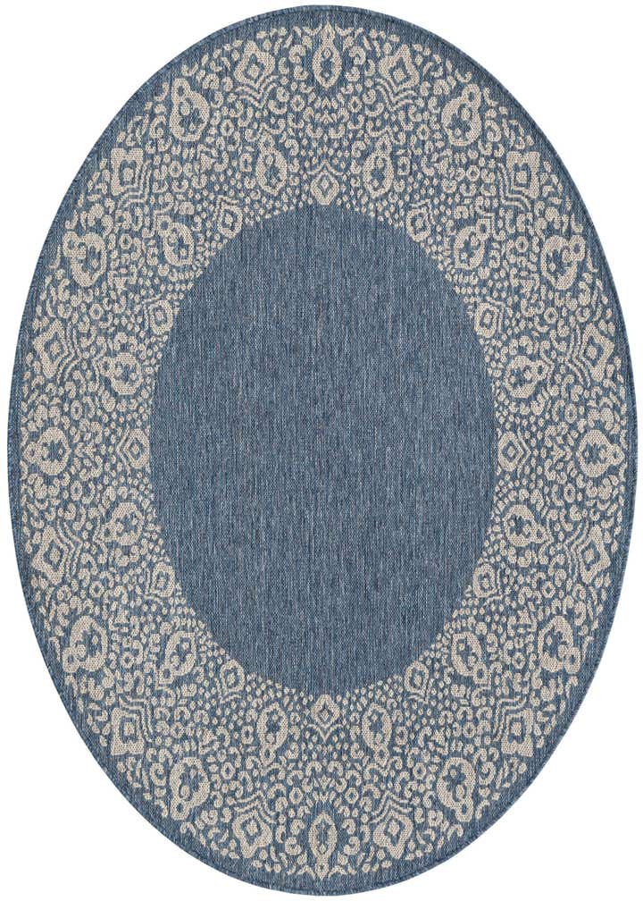 5' x 5' Easy-Clean Border Indoor / Outdoor Round Rug