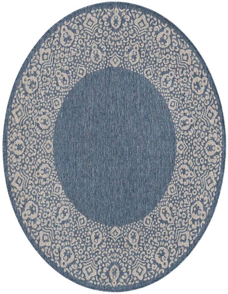 Detail image of 5' x 5' Easy-Clean Border Indoor / Outdoor Round Rug