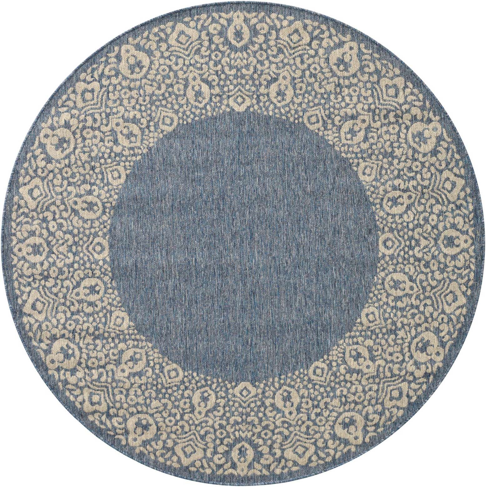 6' x 6' Easy-Clean Border Indoor / Outdoor Round Rug