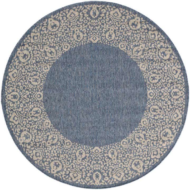 6' x 6' Easy-Clean Border Indoor / Outdoor Round Rug